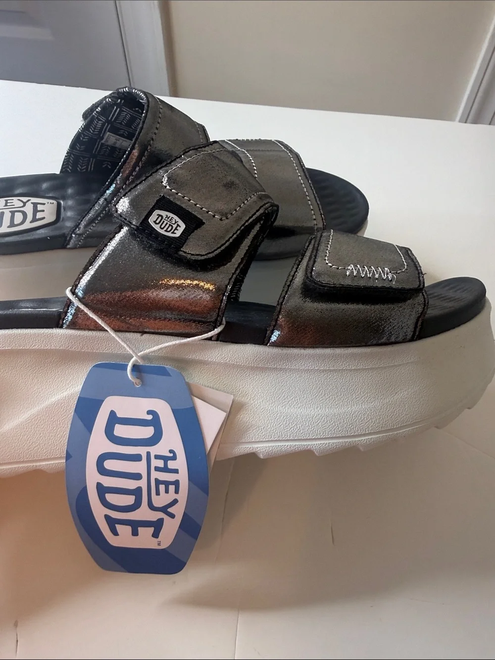 Hey Dude Delray Platform Slides Size 9